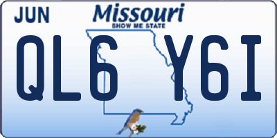 MO license plate QL6Y6I