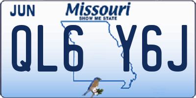 MO license plate QL6Y6J
