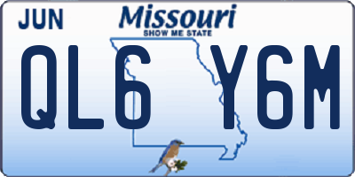 MO license plate QL6Y6M