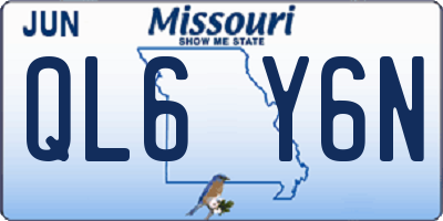 MO license plate QL6Y6N