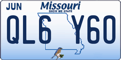 MO license plate QL6Y6O