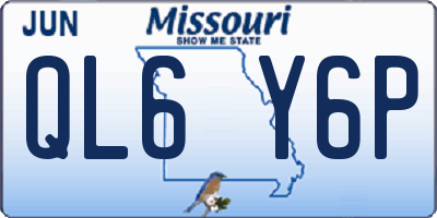 MO license plate QL6Y6P