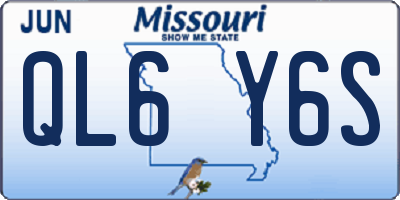 MO license plate QL6Y6S