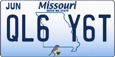 MO license plate QL6Y6T