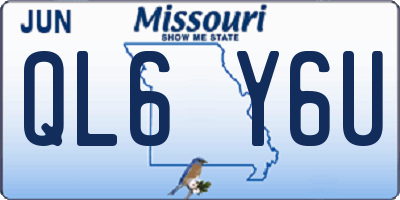 MO license plate QL6Y6U