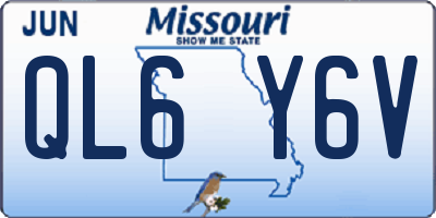 MO license plate QL6Y6V