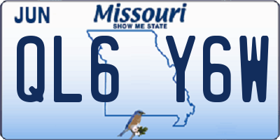 MO license plate QL6Y6W