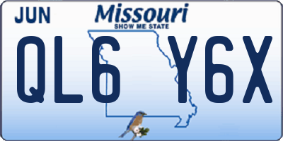 MO license plate QL6Y6X