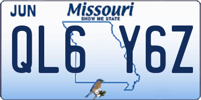 MO license plate QL6Y6Z