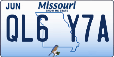 MO license plate QL6Y7A