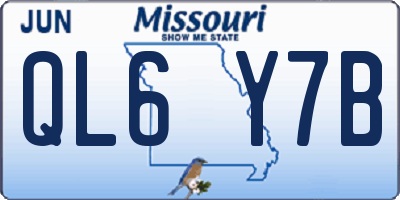 MO license plate QL6Y7B