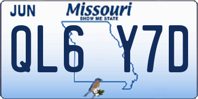 MO license plate QL6Y7D