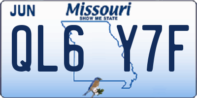 MO license plate QL6Y7F