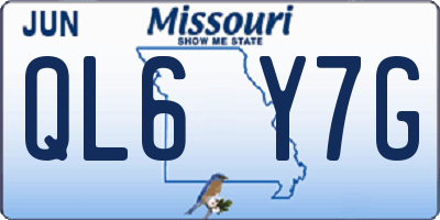 MO license plate QL6Y7G