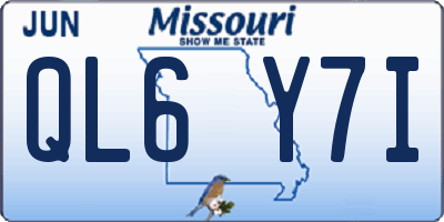 MO license plate QL6Y7I