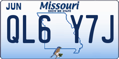 MO license plate QL6Y7J