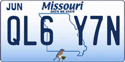 MO license plate QL6Y7N
