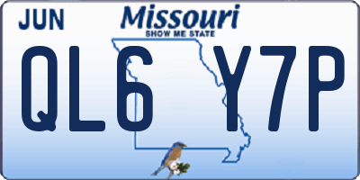 MO license plate QL6Y7P