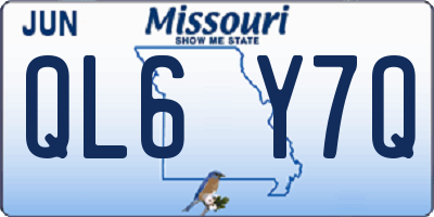 MO license plate QL6Y7Q