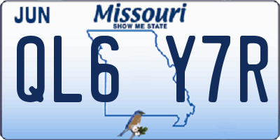 MO license plate QL6Y7R