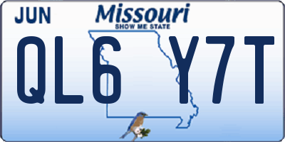 MO license plate QL6Y7T