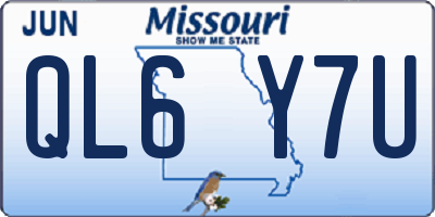 MO license plate QL6Y7U