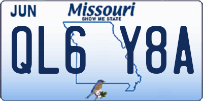 MO license plate QL6Y8A