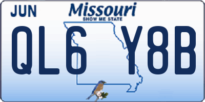 MO license plate QL6Y8B