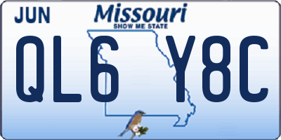 MO license plate QL6Y8C