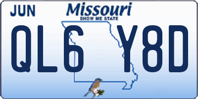 MO license plate QL6Y8D