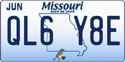 MO license plate QL6Y8E
