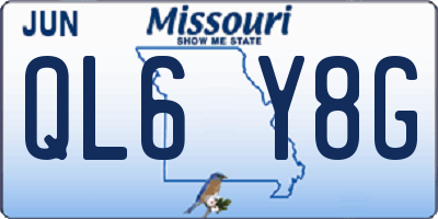 MO license plate QL6Y8G