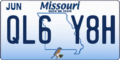 MO license plate QL6Y8H