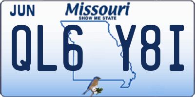 MO license plate QL6Y8I