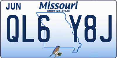 MO license plate QL6Y8J