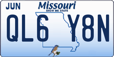 MO license plate QL6Y8N