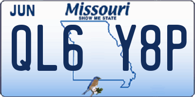 MO license plate QL6Y8P