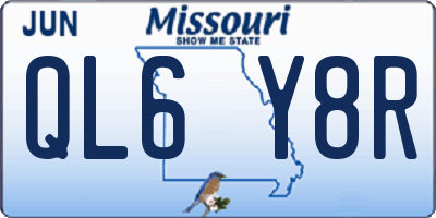 MO license plate QL6Y8R