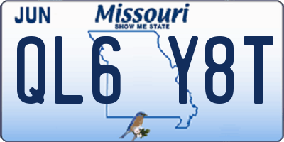 MO license plate QL6Y8T