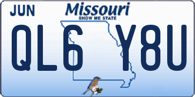 MO license plate QL6Y8U