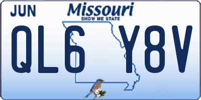 MO license plate QL6Y8V