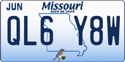 MO license plate QL6Y8W