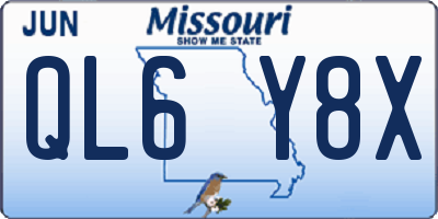 MO license plate QL6Y8X