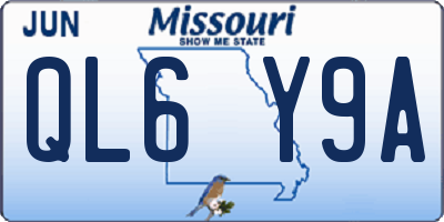 MO license plate QL6Y9A