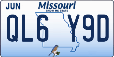 MO license plate QL6Y9D
