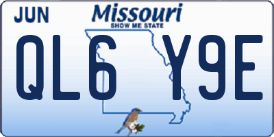 MO license plate QL6Y9E