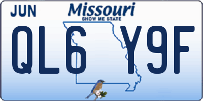 MO license plate QL6Y9F