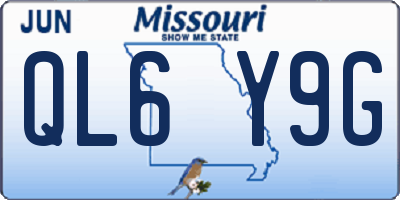 MO license plate QL6Y9G