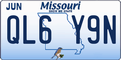 MO license plate QL6Y9N