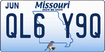 MO license plate QL6Y9Q